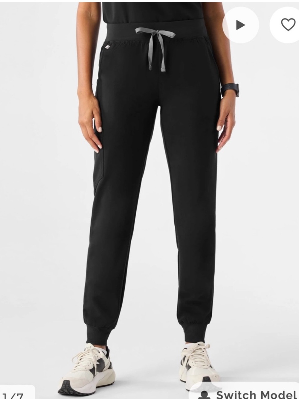 FIGS Black Zamora Jogger Scrub Pants Size Large Black PO 3183
